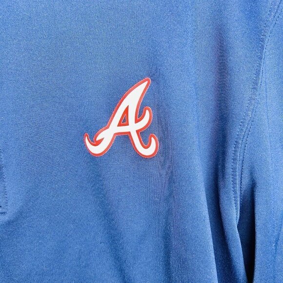 Atlanta Braves MLB 1/4 Zip Pullover Blue Red Sz XL Genuine Merchandise - Picture 3 of 8
